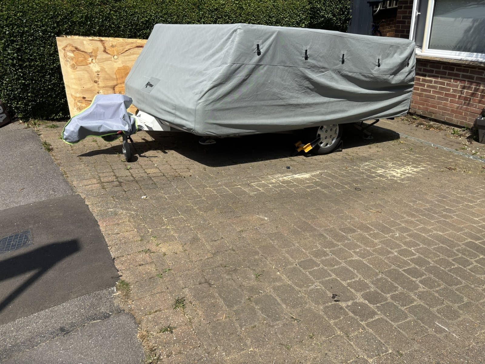 Cleared driveway access area after waste removal work